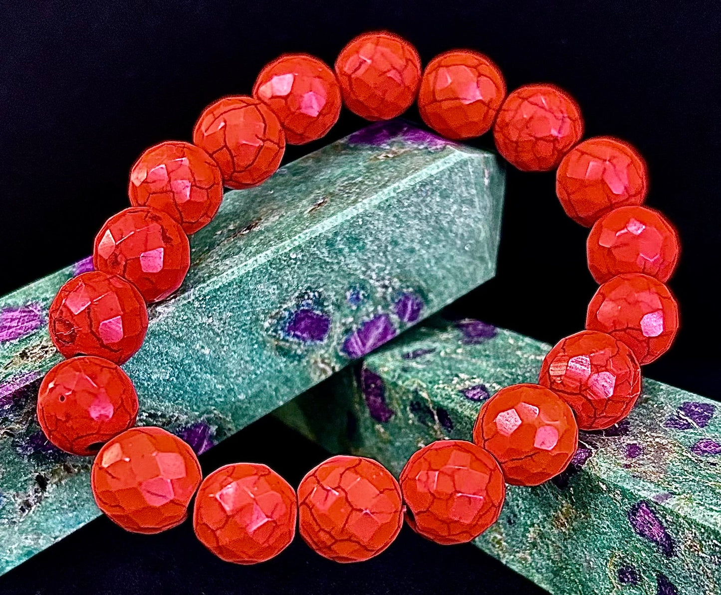 Wicked Glam Fire Orange Howlite Bracelet