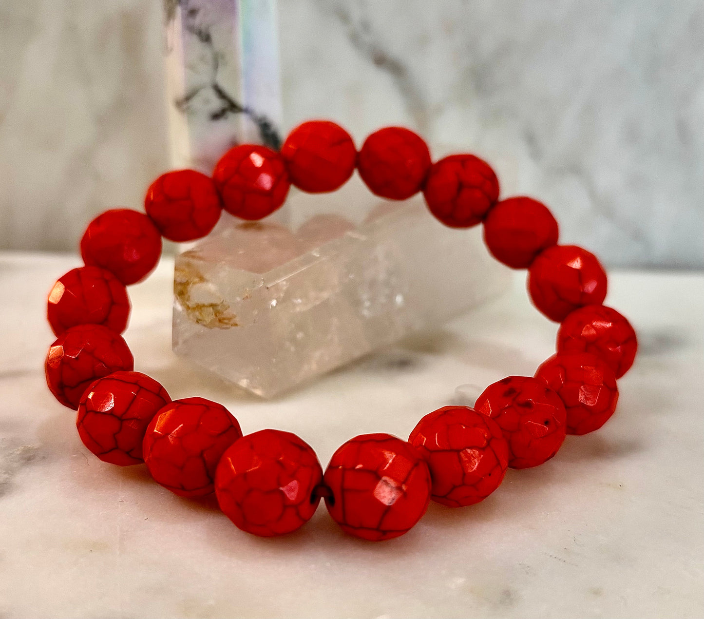 Wicked Glam Fire Orange Howlite Bracelet