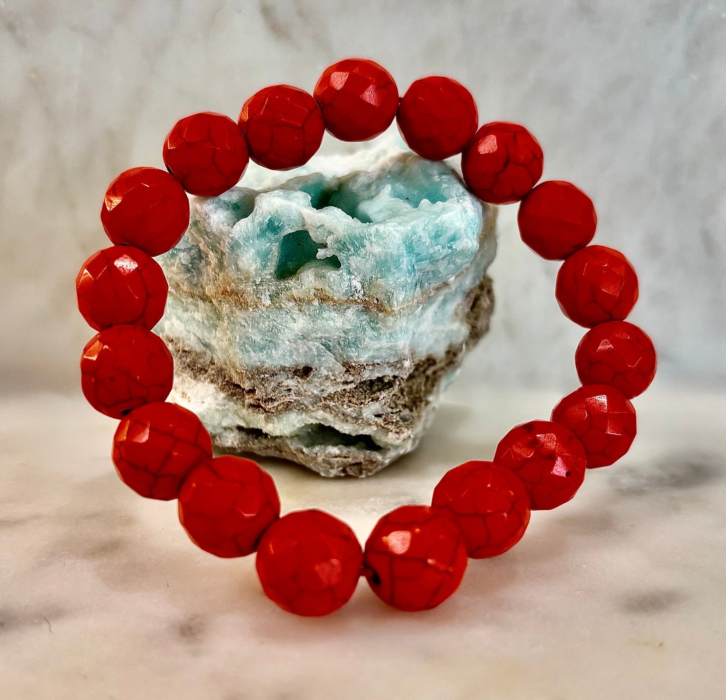 Wicked Glam Fire Orange Howlite Bracelet