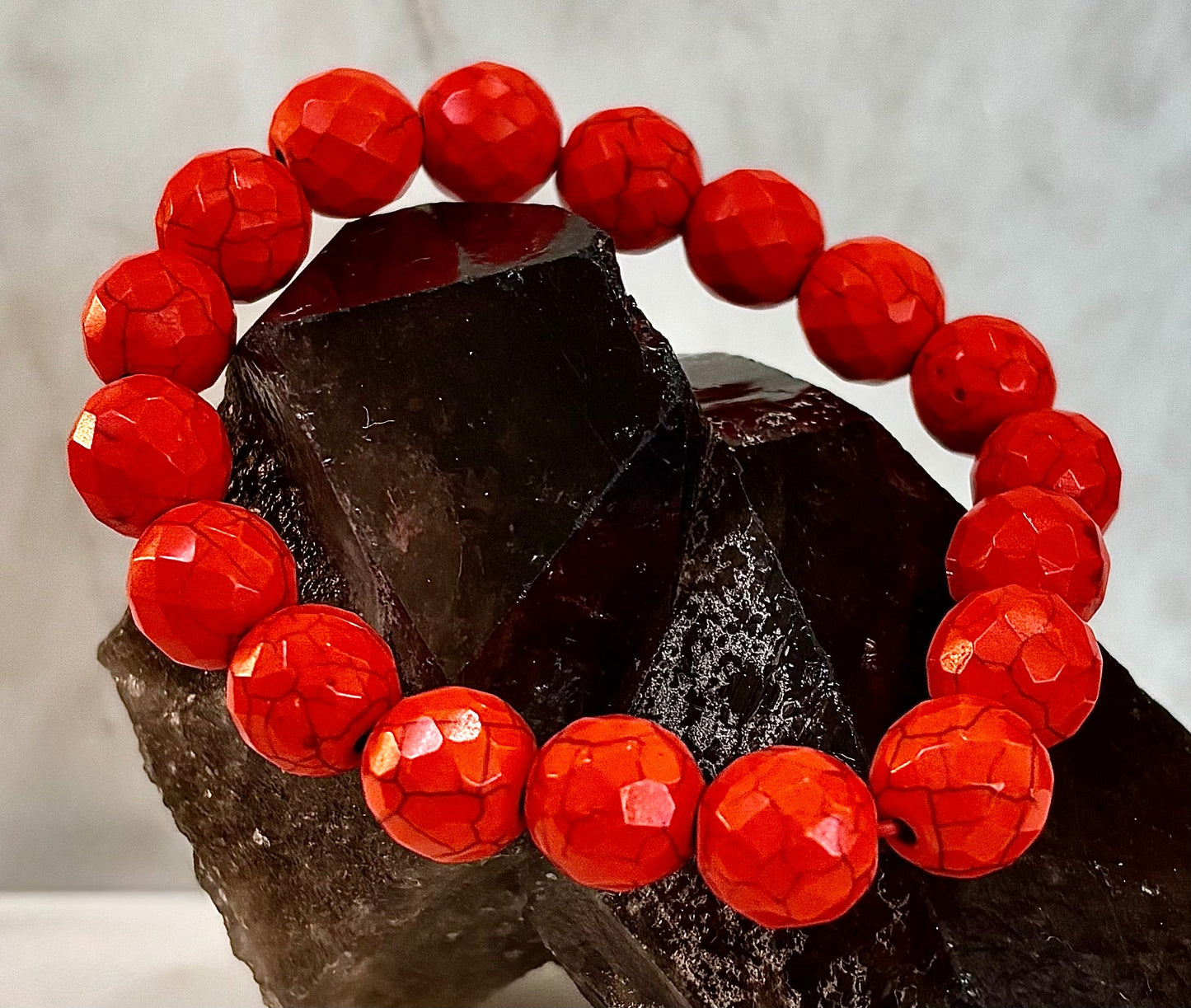 Wicked Glam Fire Orange Howlite Bracelet