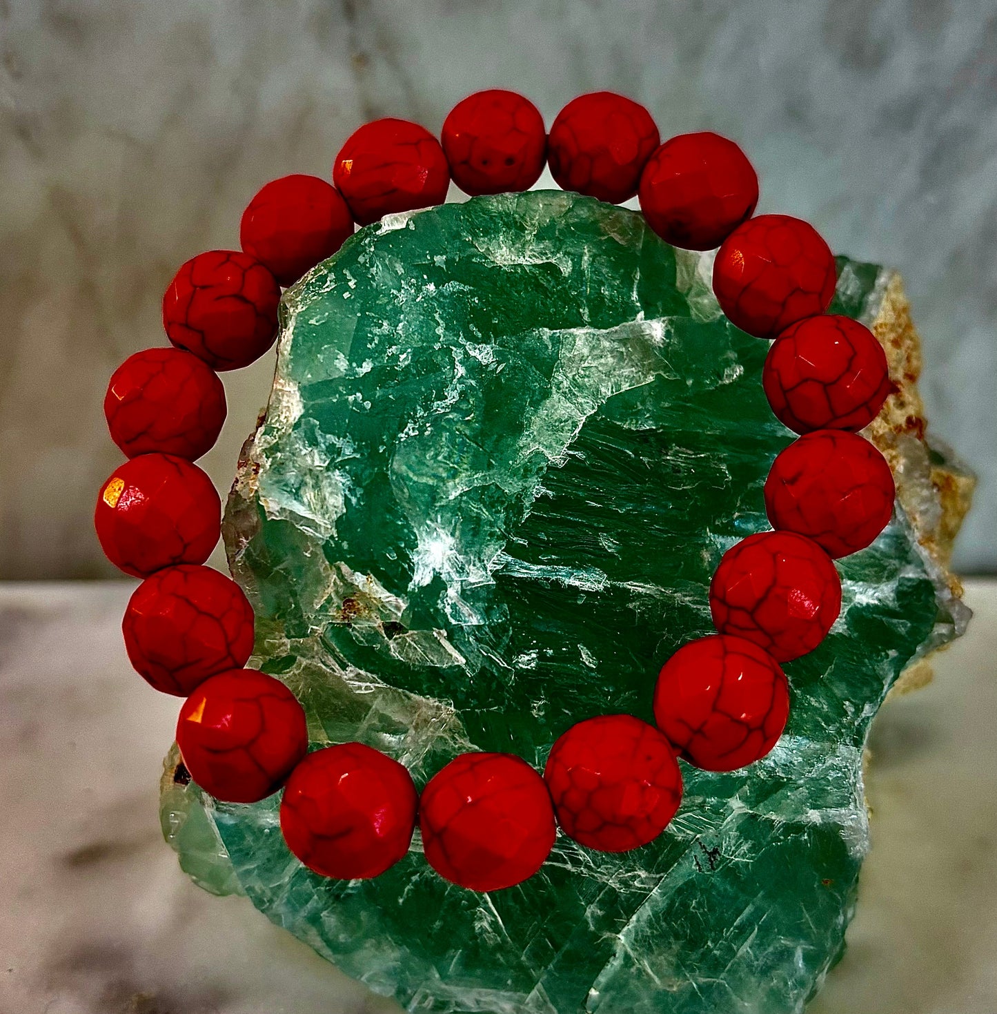 Wicked Glam Fire Orange Howlite Bracelet