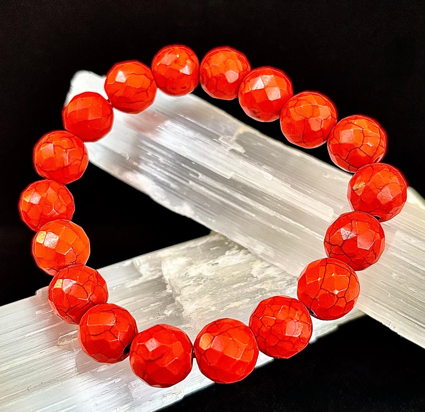 Wicked Glam Fire Orange Howlite Bracelet