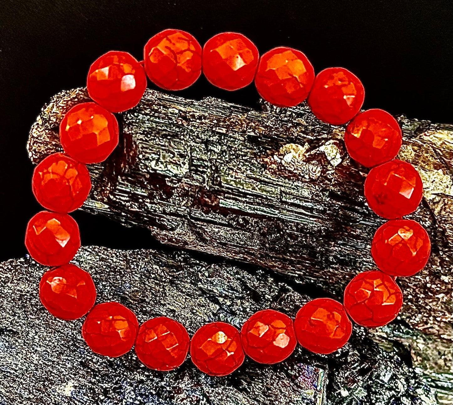 Wicked Glam Fire Orange Howlite Bracelet
