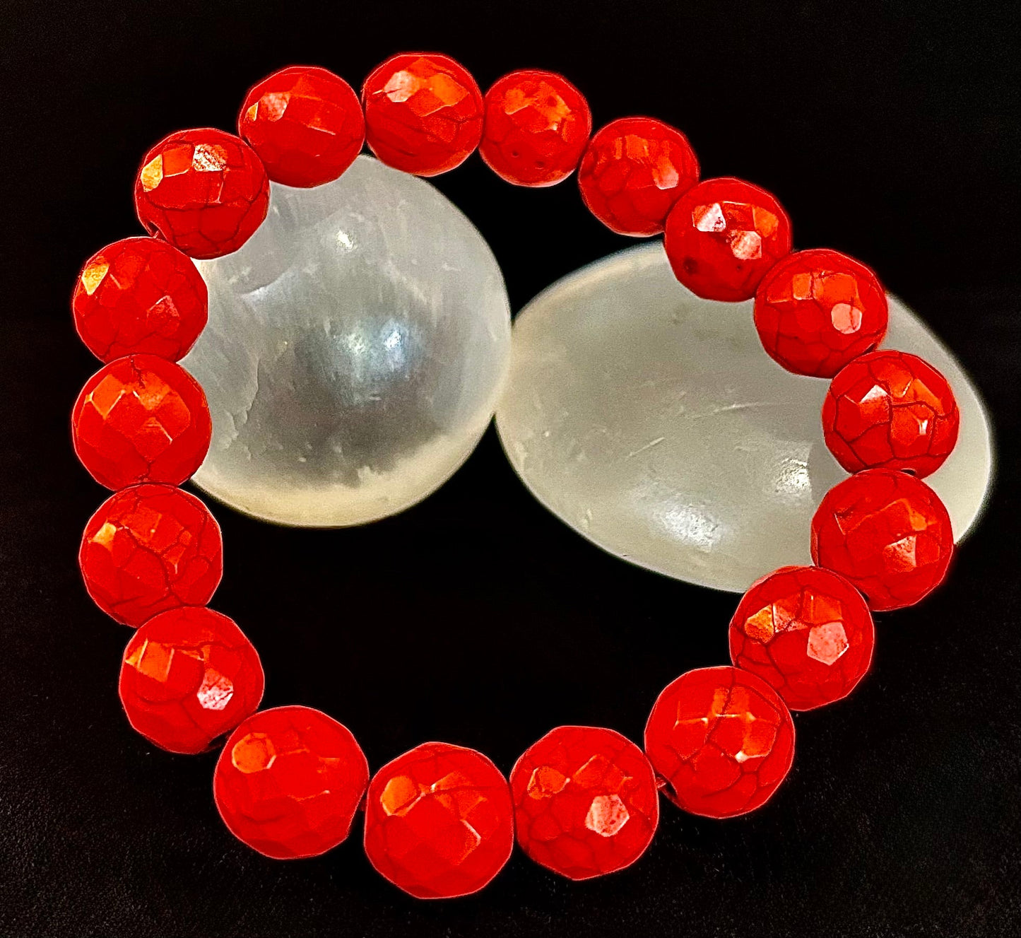 Wicked Glam Fire Orange Howlite Bracelet