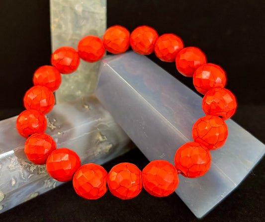 Wicked Glam Fire Orange Howlite Bracelet