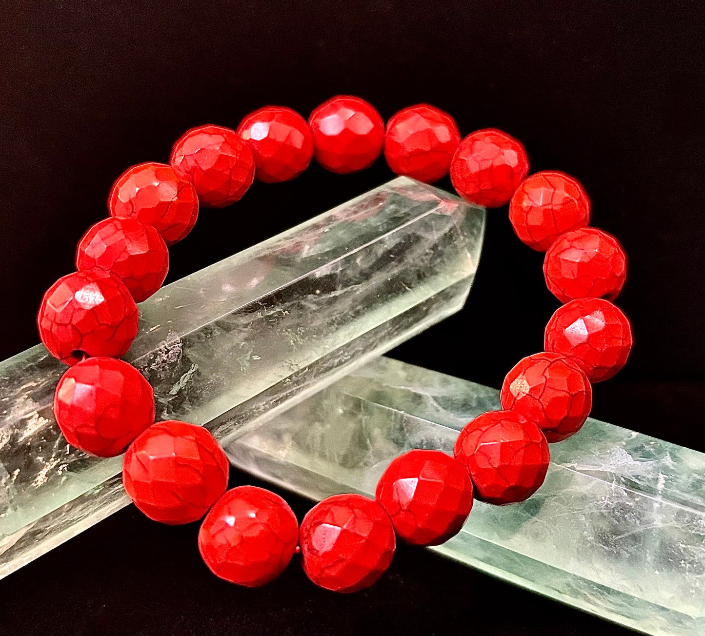 Wicked Glam Fire Orange Howlite Bracelet