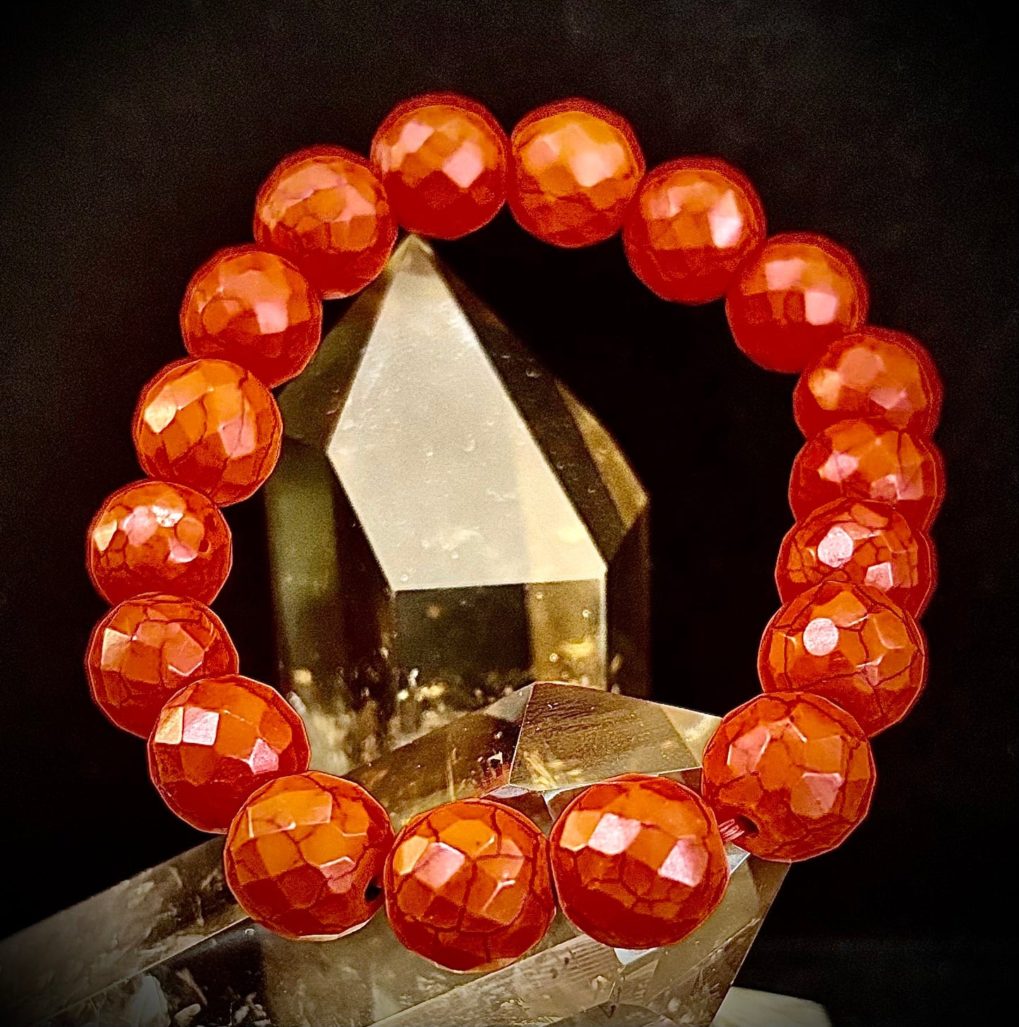 Wicked Glam Fire Orange Howlite Bracelet