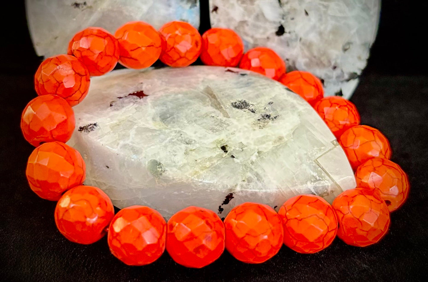 Wicked Glam Fire Orange Howlite Bracelet