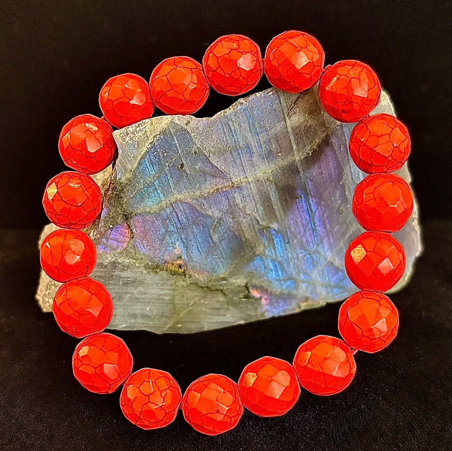 Wicked Glam Fire Orange Howlite Bracelet