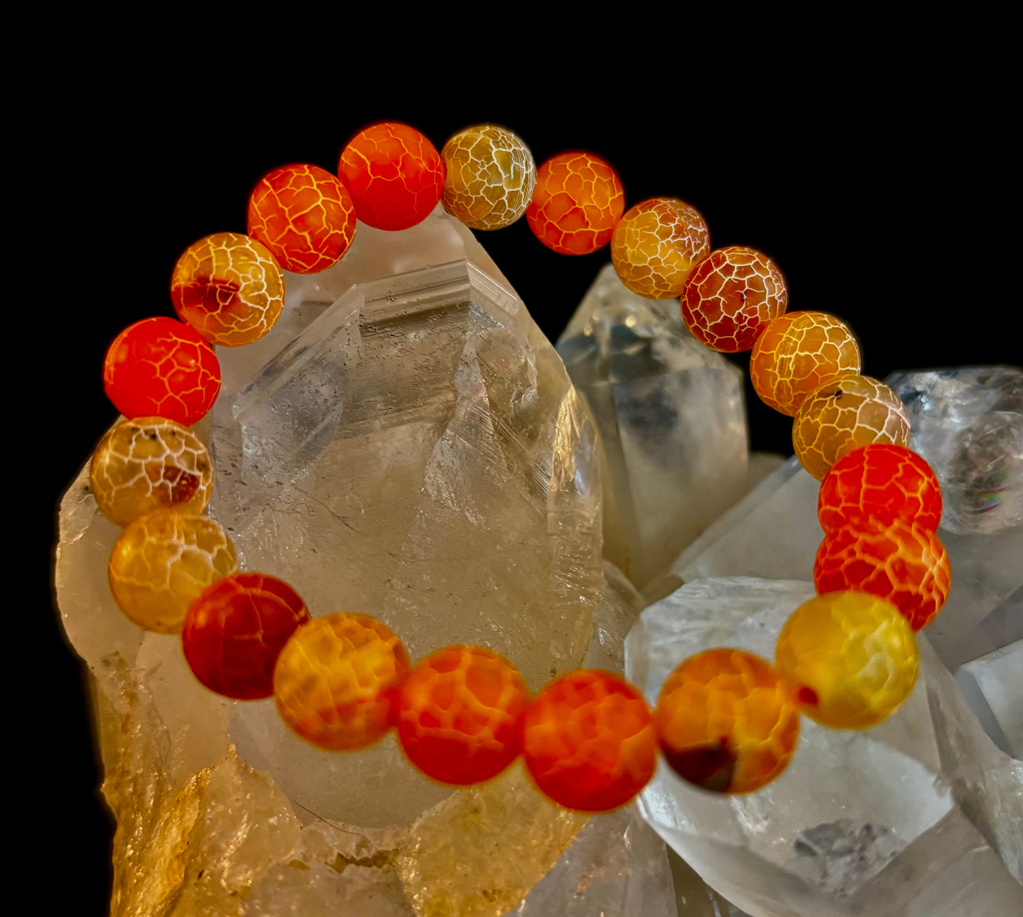 Sunburst Orange Fire Agate Bracelet