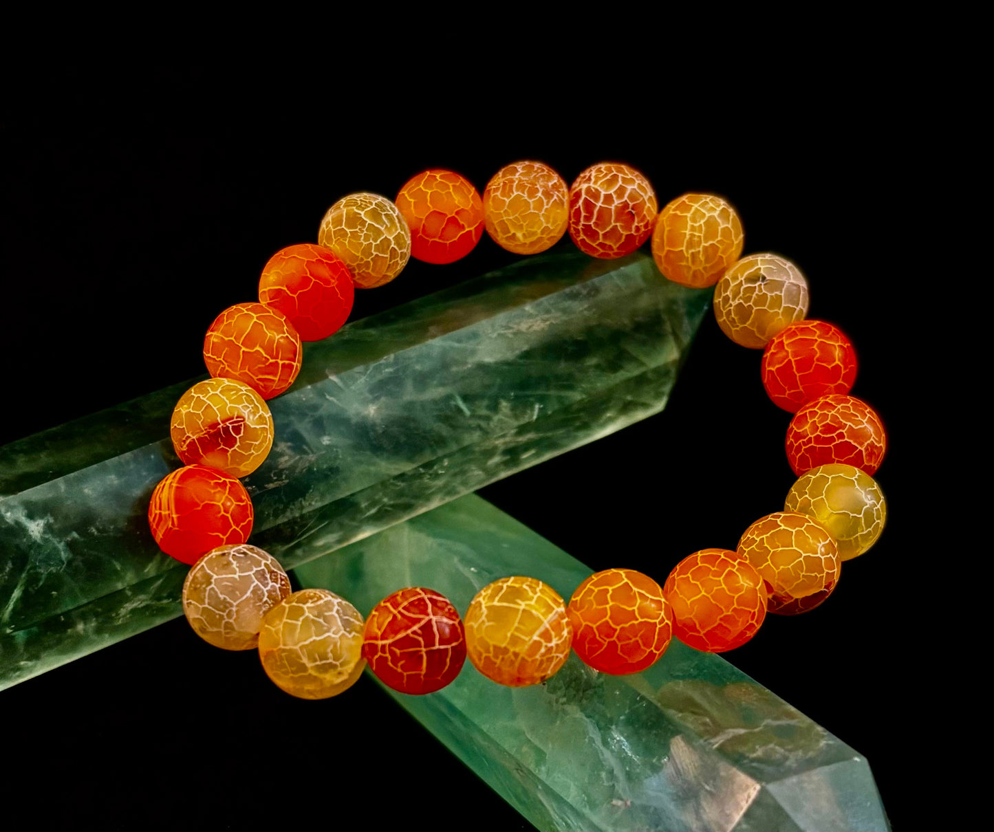 Sunburst Orange Fire Agate Bracelet