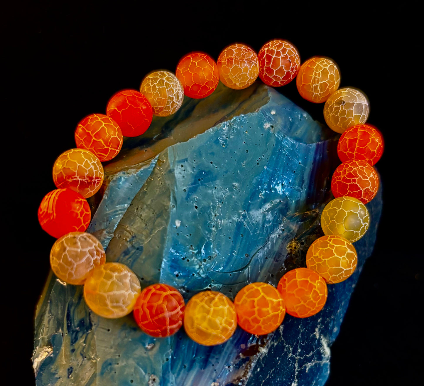 Sunburst Orange Fire Agate Bracelet