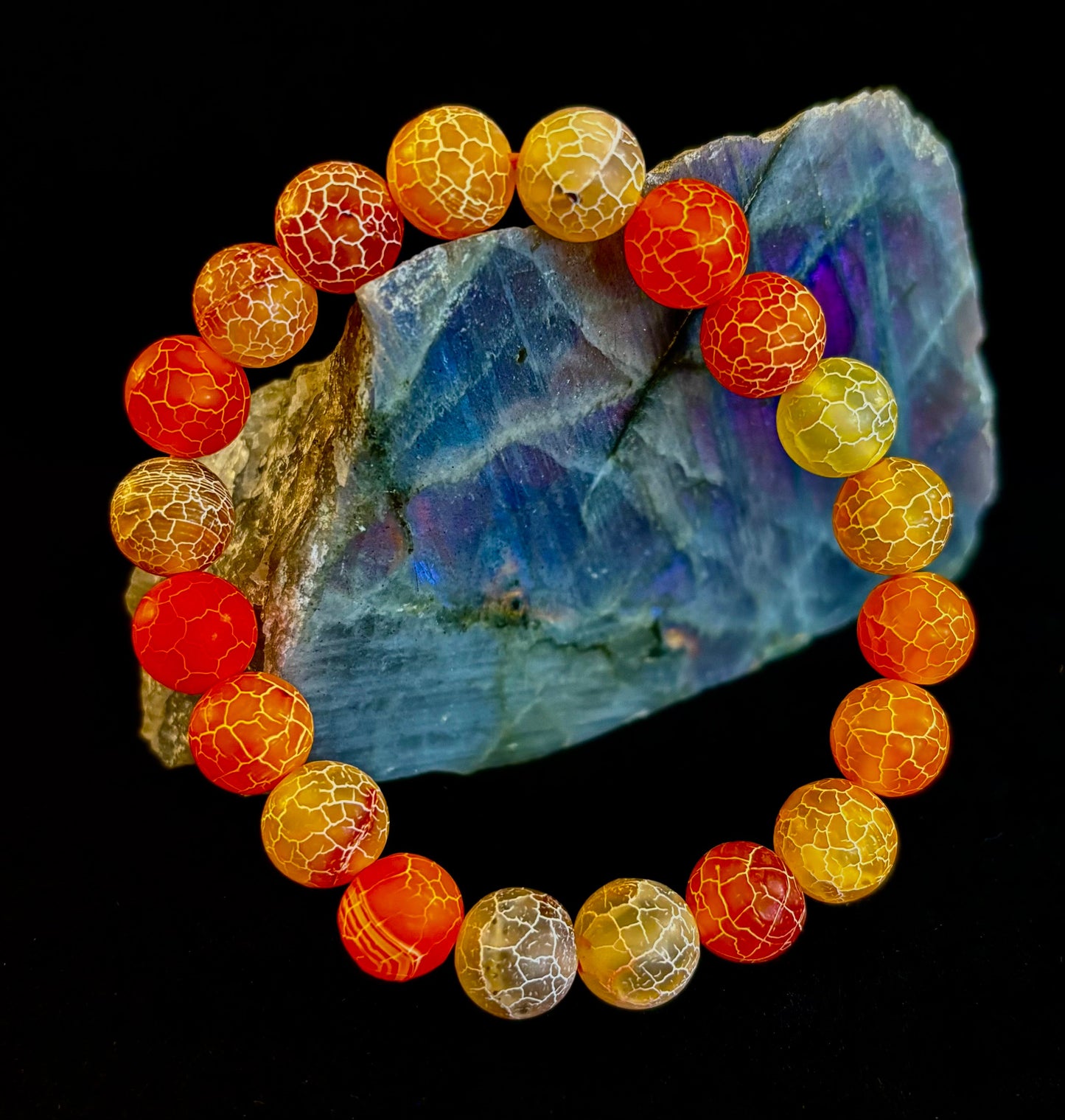 Sunburst Orange Fire Agate Bracelet