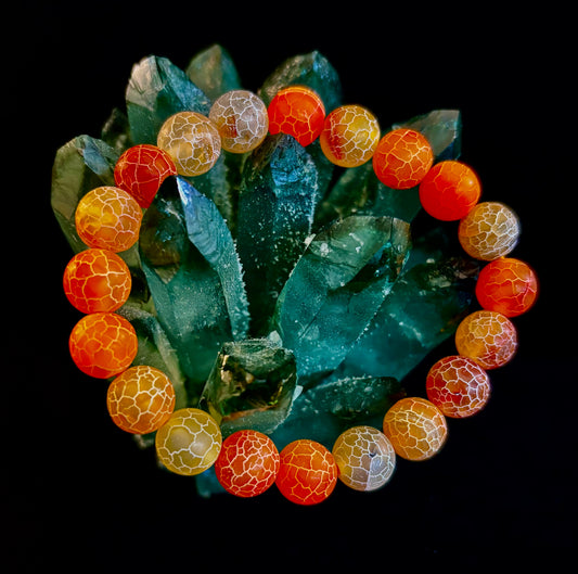 Sunburst Orange Fire Agate Bracelet