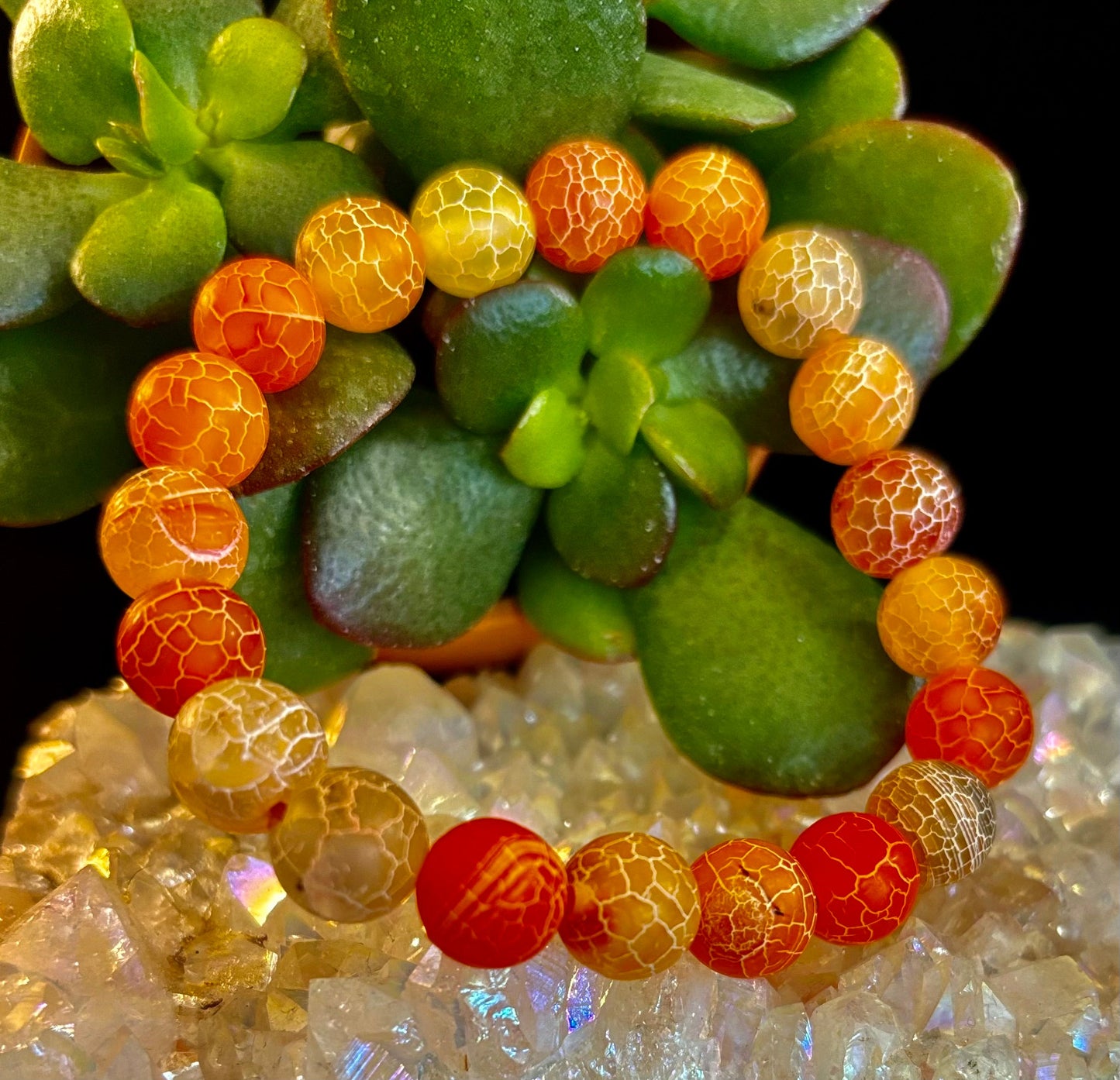 Sunburst Orange Fire Agate Bracelet