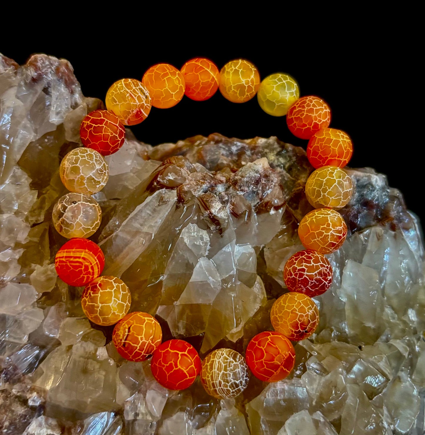 Sunburst Orange Fire Agate Bracelet