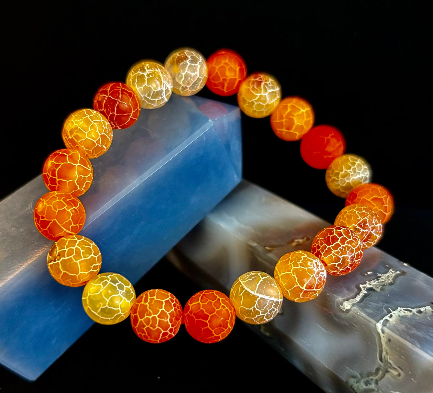 Sunburst Orange Fire Agate Bracelet