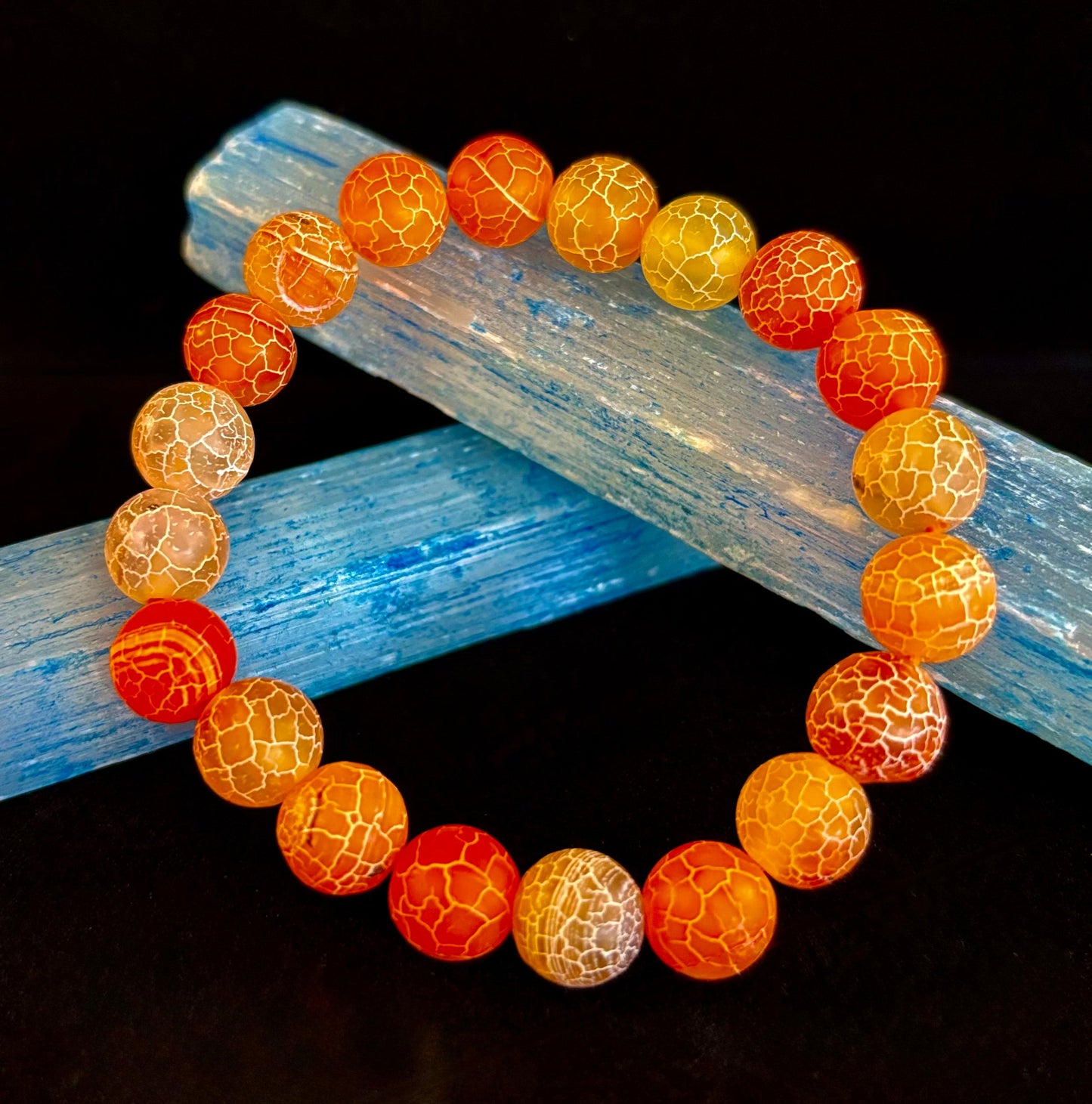 Sunburst Orange Fire Agate Bracelet