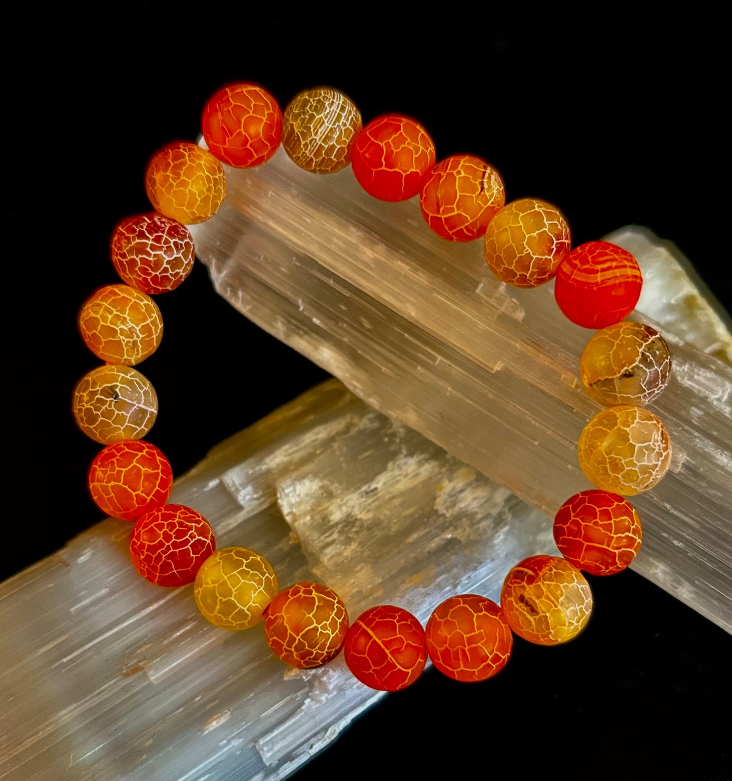 Sunburst Orange Fire Agate Bracelet