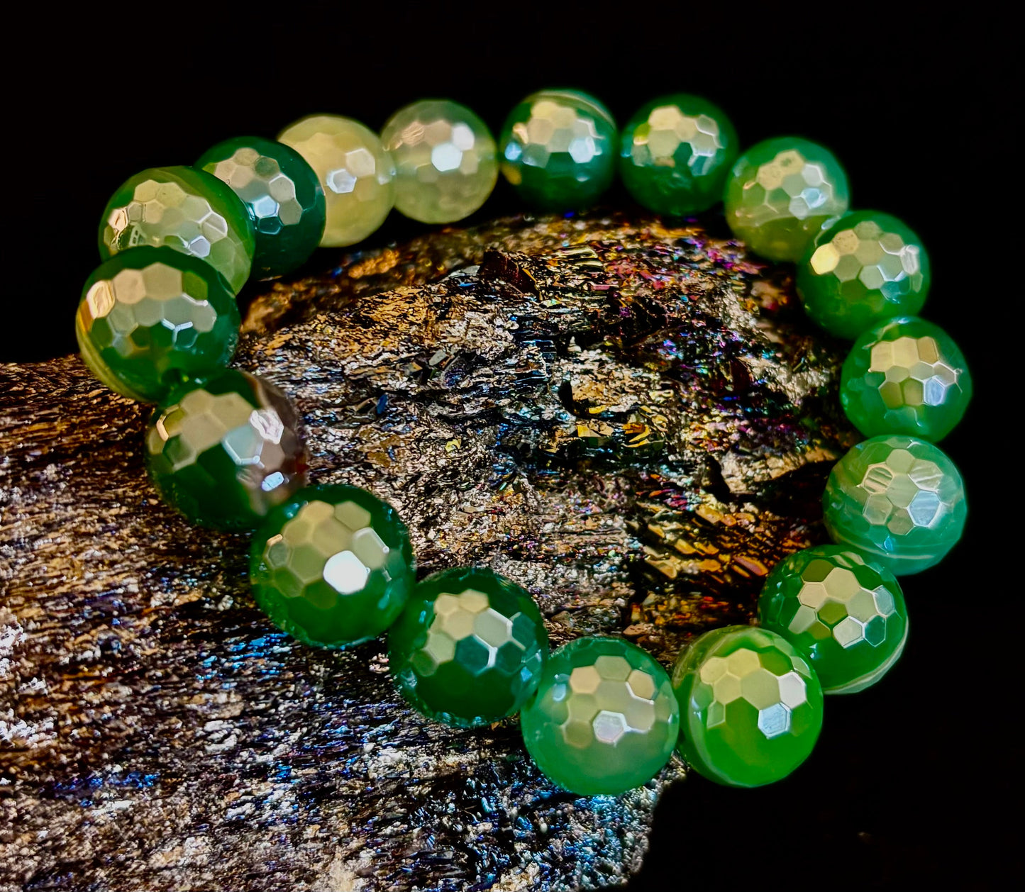 Green Goddess Mystic Banded Agate Bracelet