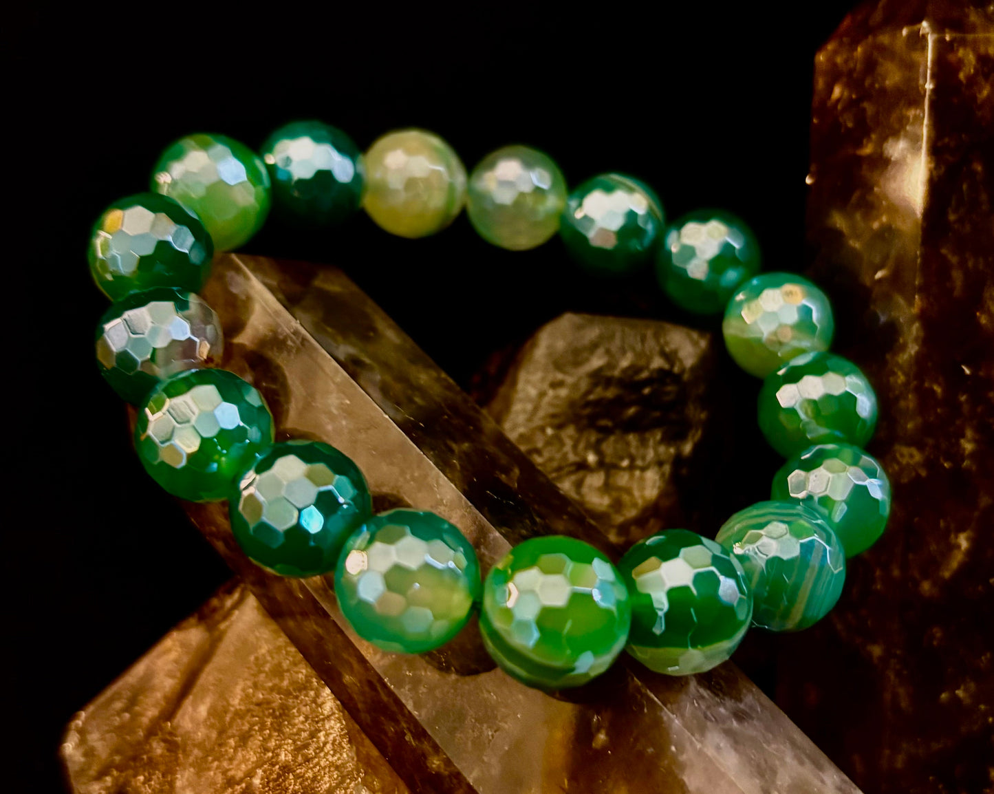 Green Goddess Mystic Banded Agate Bracelet