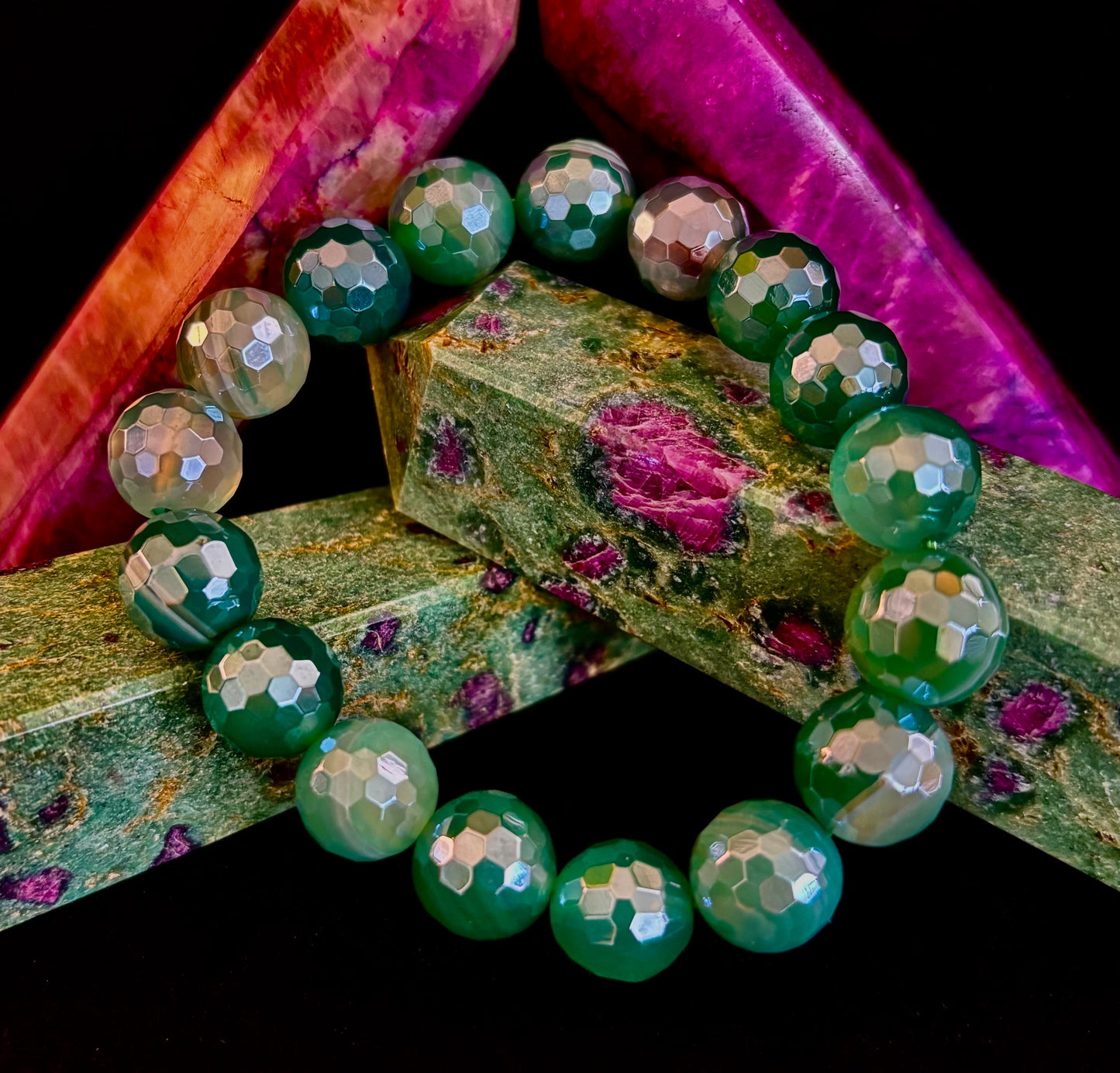 Green Goddess Mystic Banded Agate Bracelet