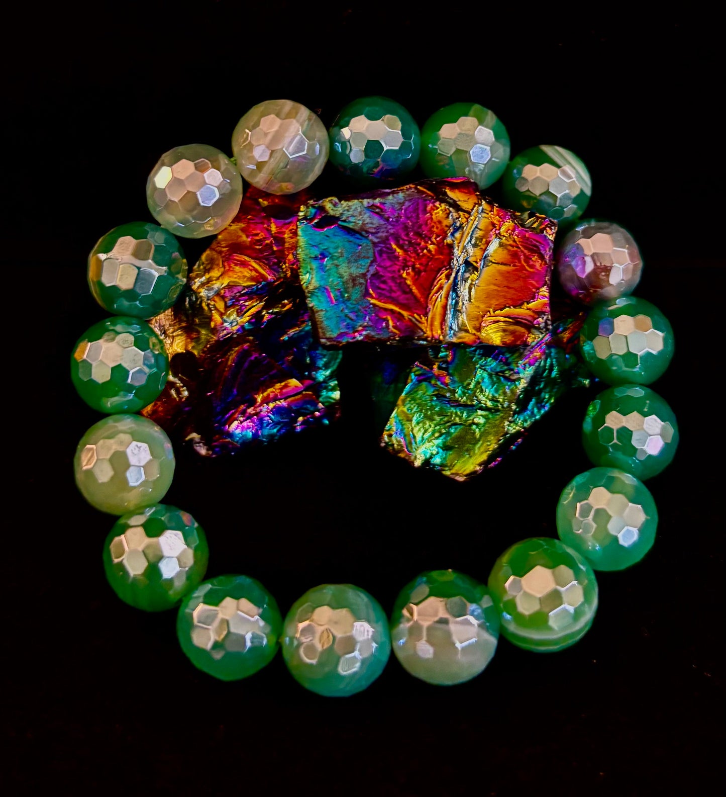 Green Goddess Mystic Banded Agate Bracelet