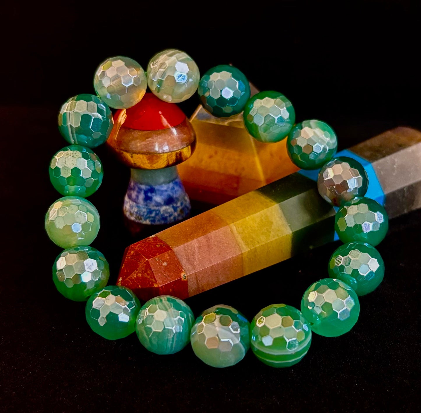Green Goddess Mystic Banded Agate Bracelet