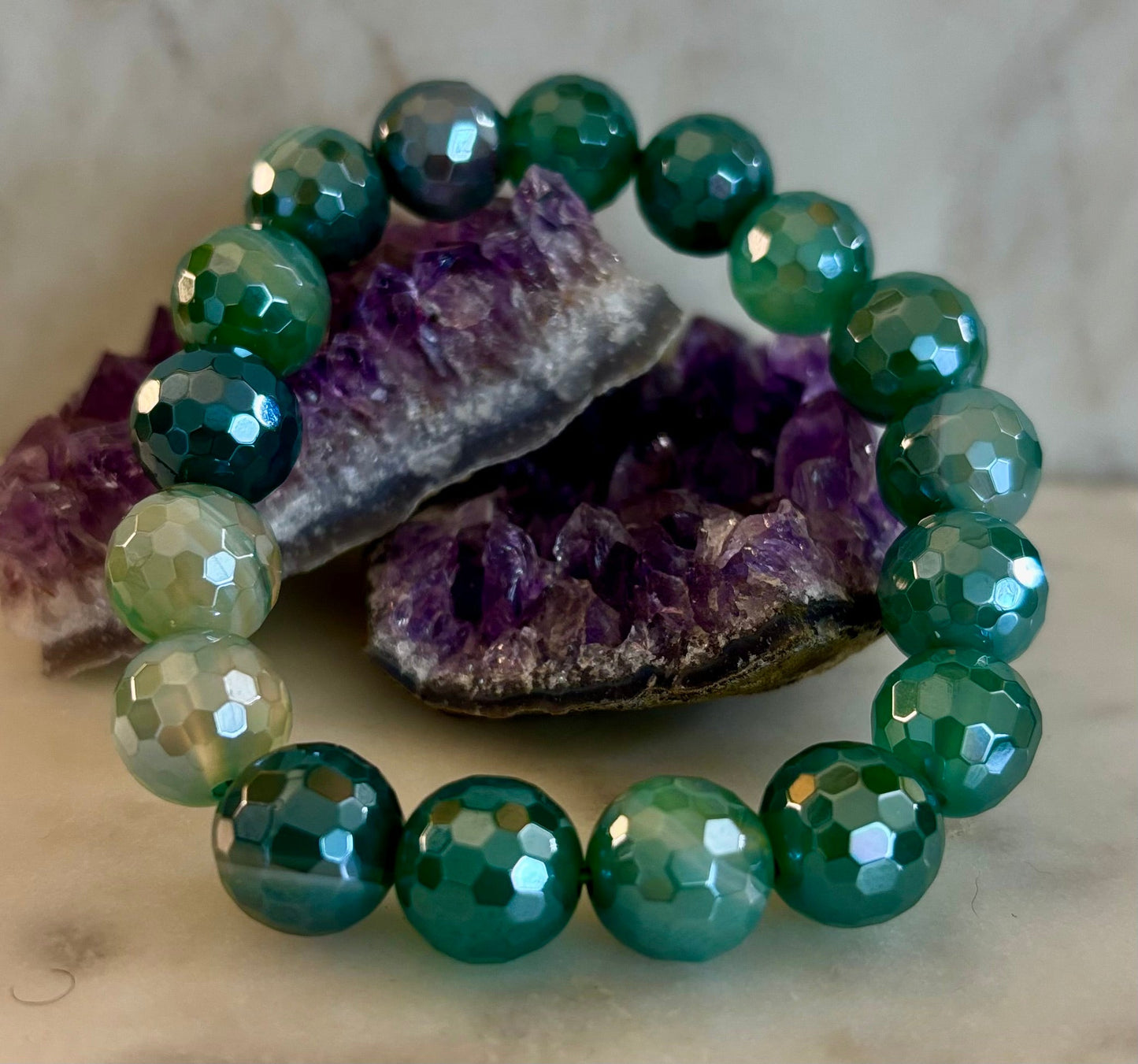 Green Goddess Mystic Banded Agate Bracelet