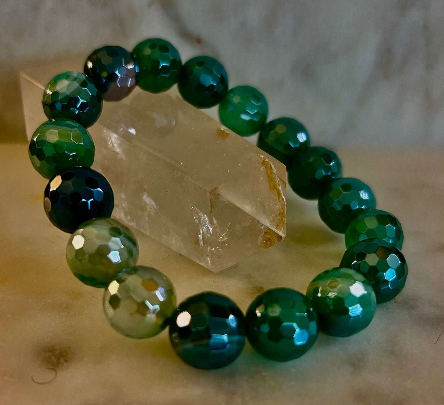 Green Goddess Mystic Banded Agate Bracelet