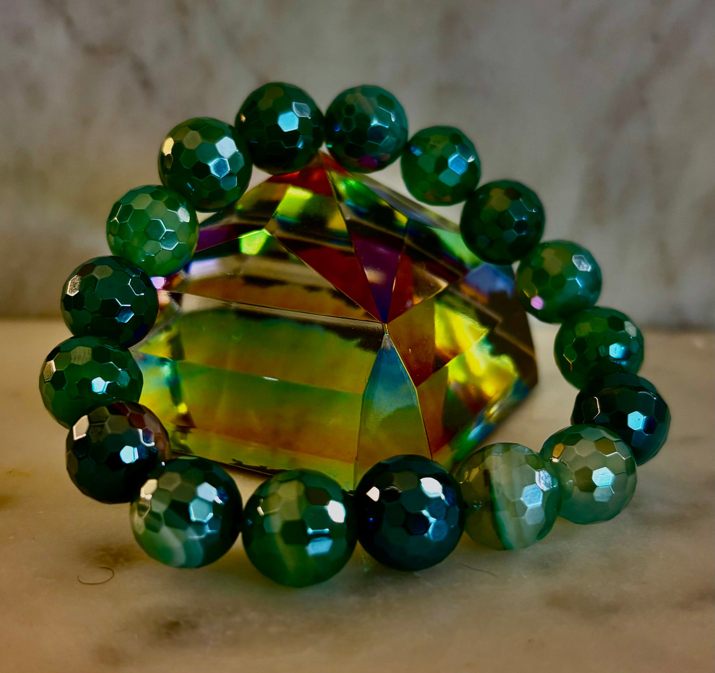 Green Goddess Mystic Banded Agate Bracelet