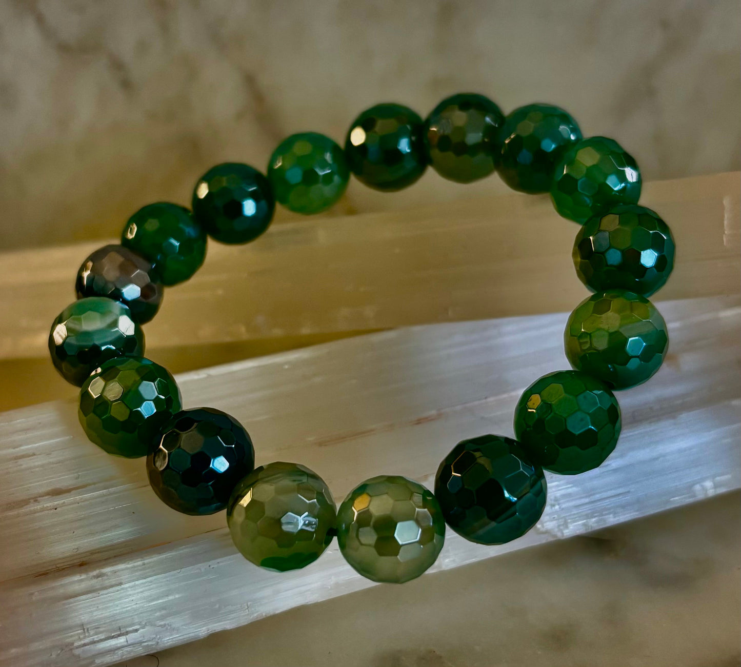 Green Goddess Mystic Banded Agate Bracelet