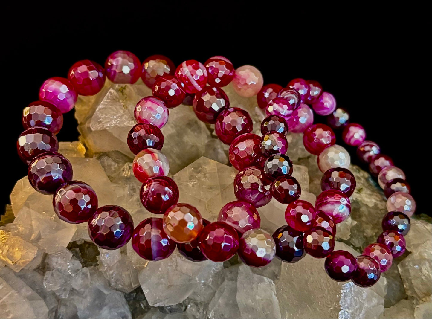 Fuchsia Prism Mystic Banded Agate Bracelet