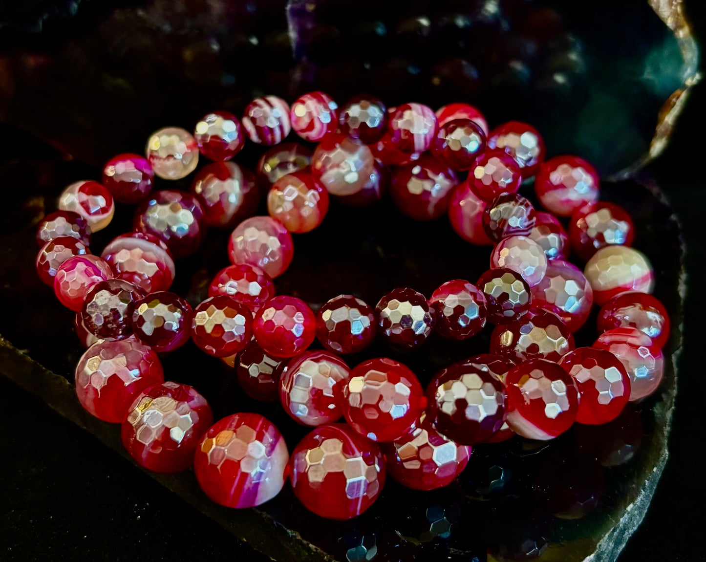 Fuchsia Prism Mystic Banded Agate Bracelet