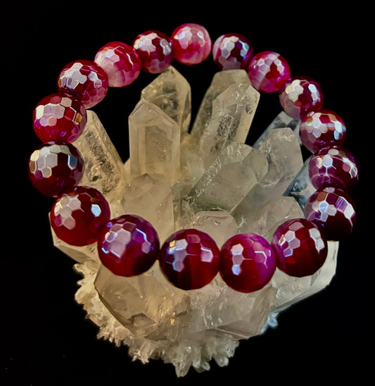 Fuchsia Prism Mystic Banded Agate Bracelet