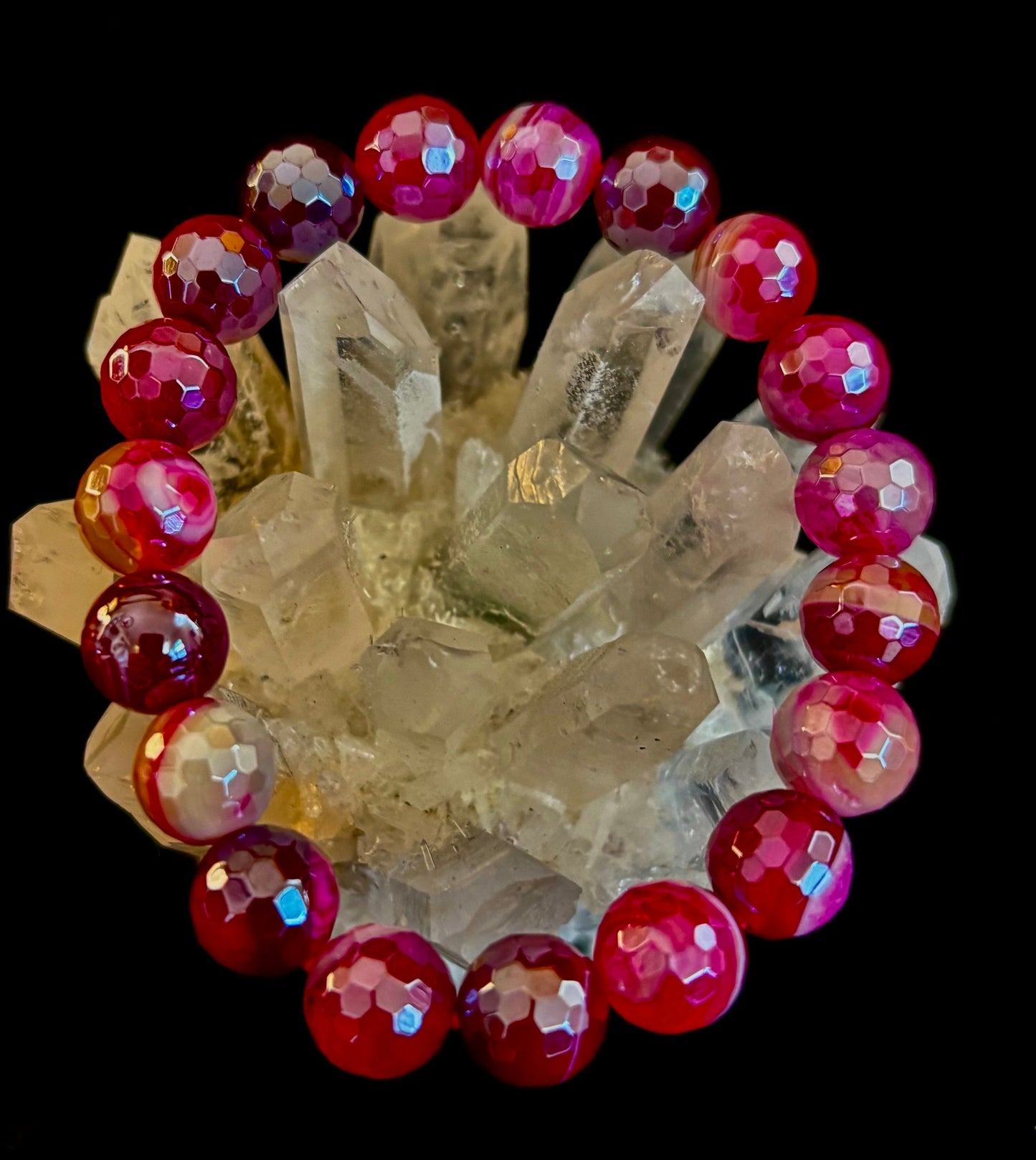 Fuchsia Prism Mystic Banded Agate Bracelet