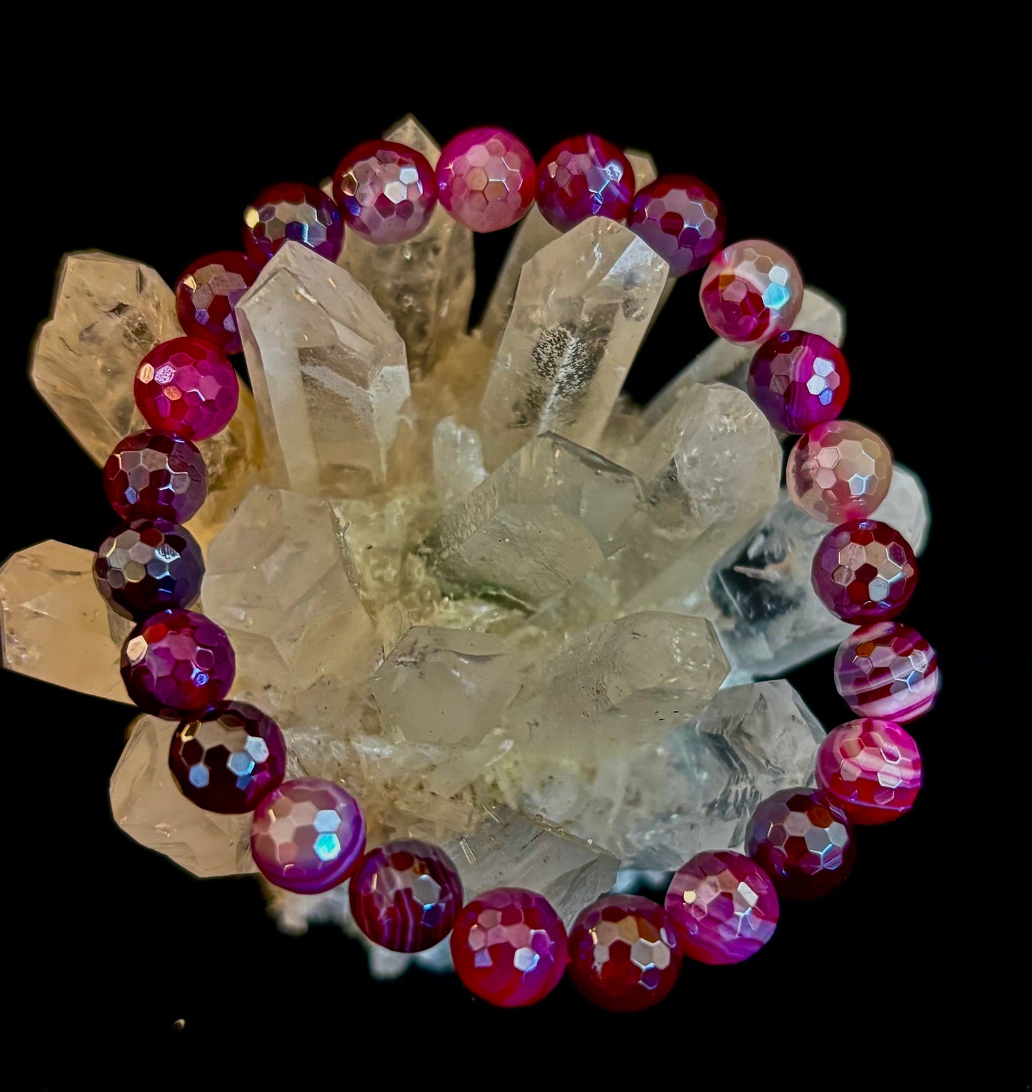 Fuchsia Prism Mystic Banded Agate Bracelet