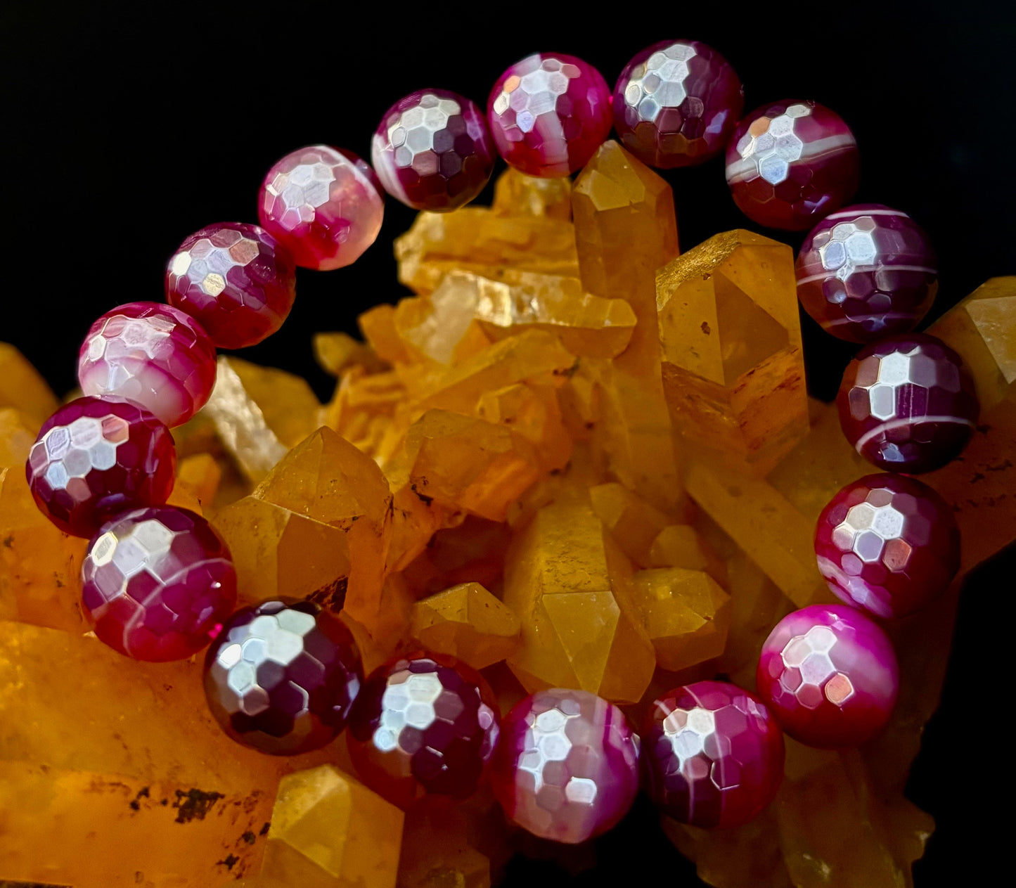 Fuchsia Prism Mystic Banded Agate Bracelet