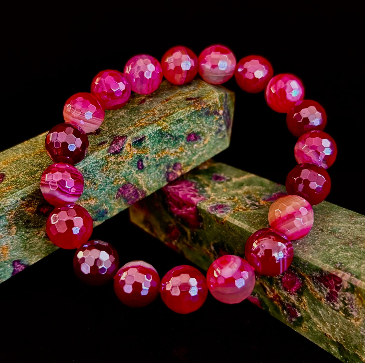 Fuchsia Prism Mystic Banded Agate Bracelet