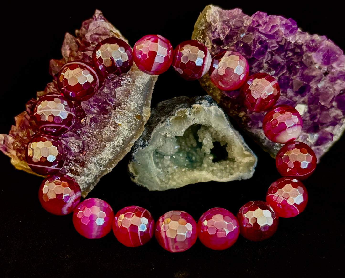 Fuchsia Prism Mystic Banded Agate Bracelet