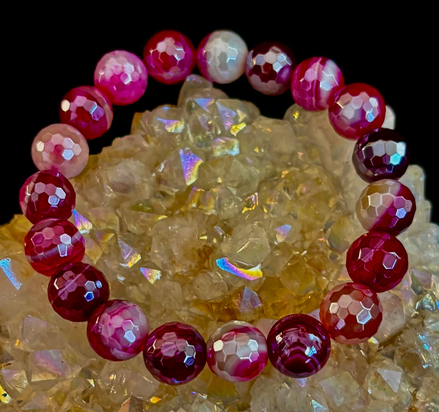 Fuchsia Prism Mystic Banded Agate Bracelet