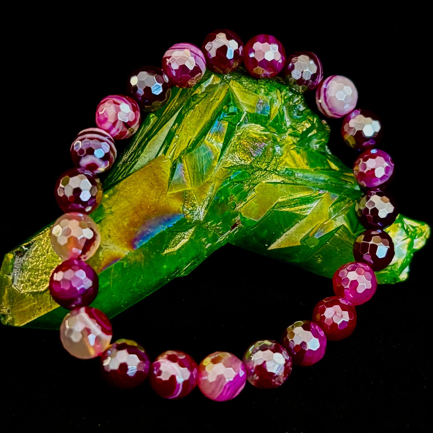 Fuchsia Prism Mystic Banded Agate Bracelet