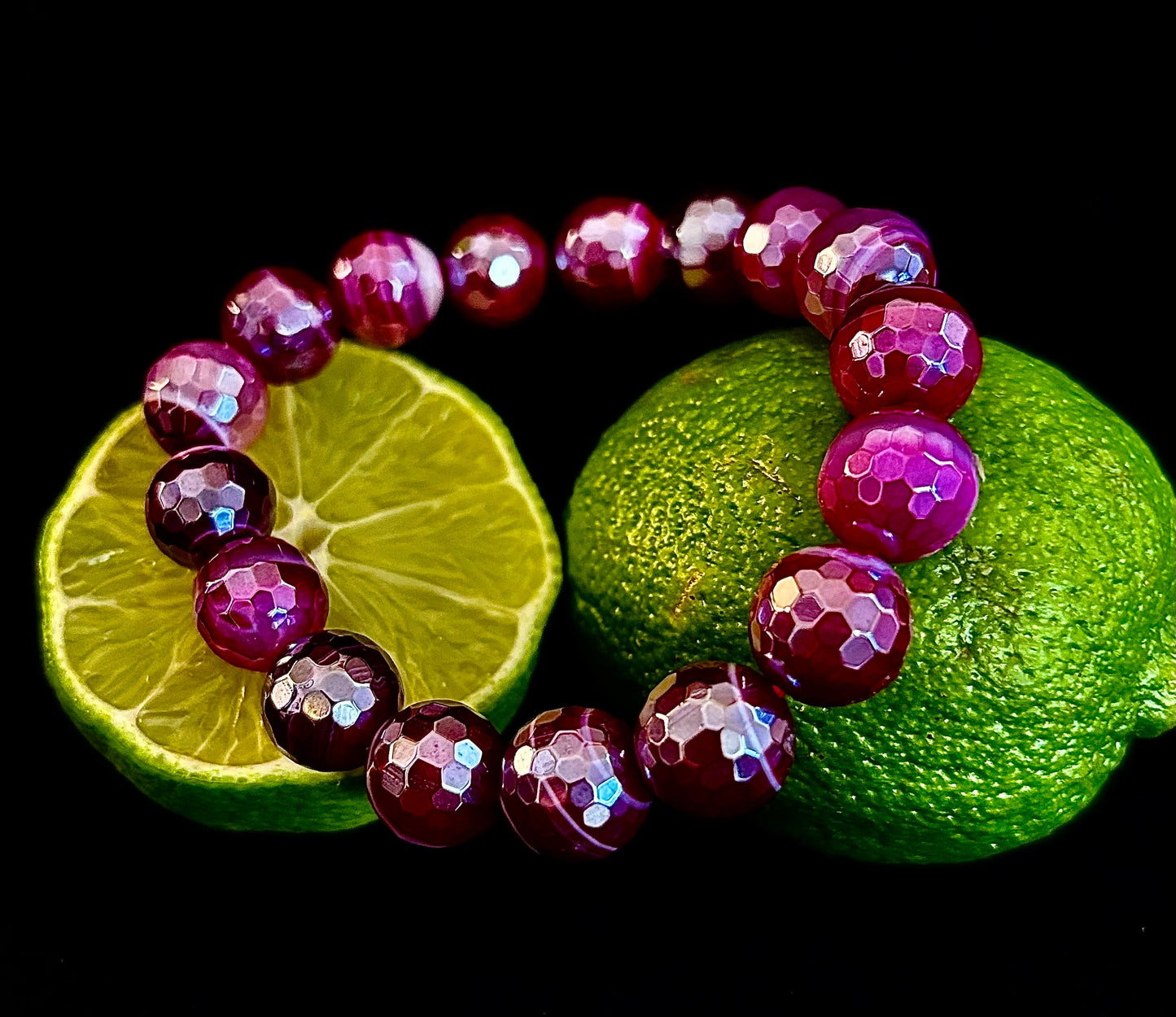 Fuchsia Prism Mystic Banded Agate Bracelet