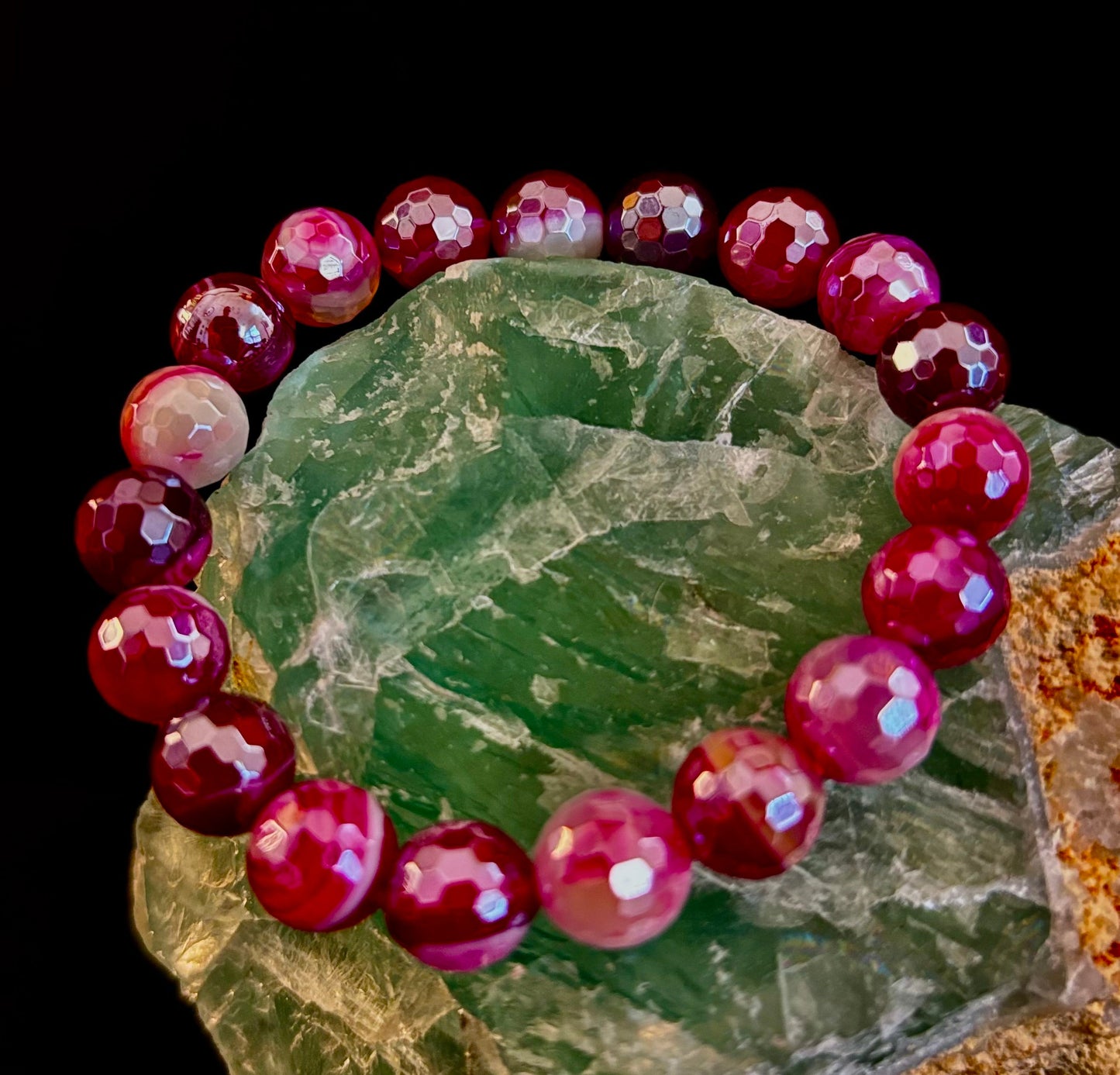 Fuchsia Prism Mystic Banded Agate Bracelet
