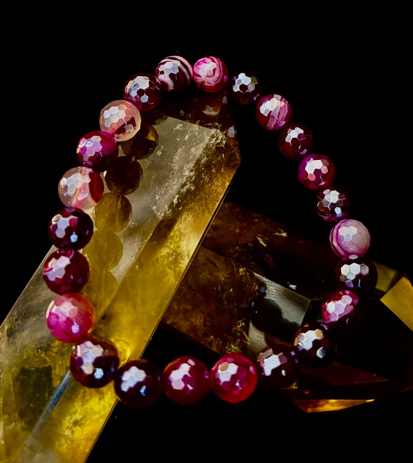 Fuchsia Prism Mystic Banded Agate Bracelet