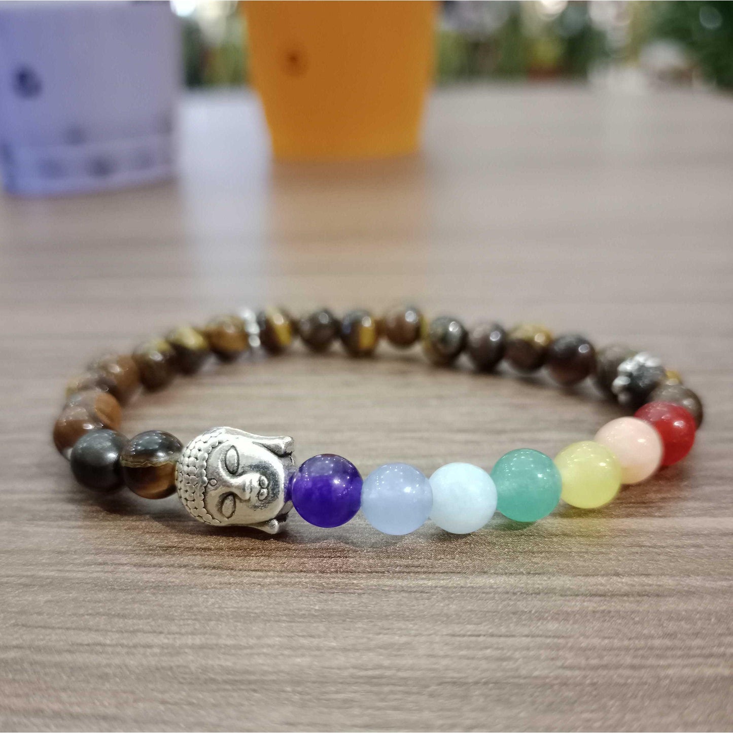 Namaste Chakra Elastic Tiger Eye Bracelet - Thailand