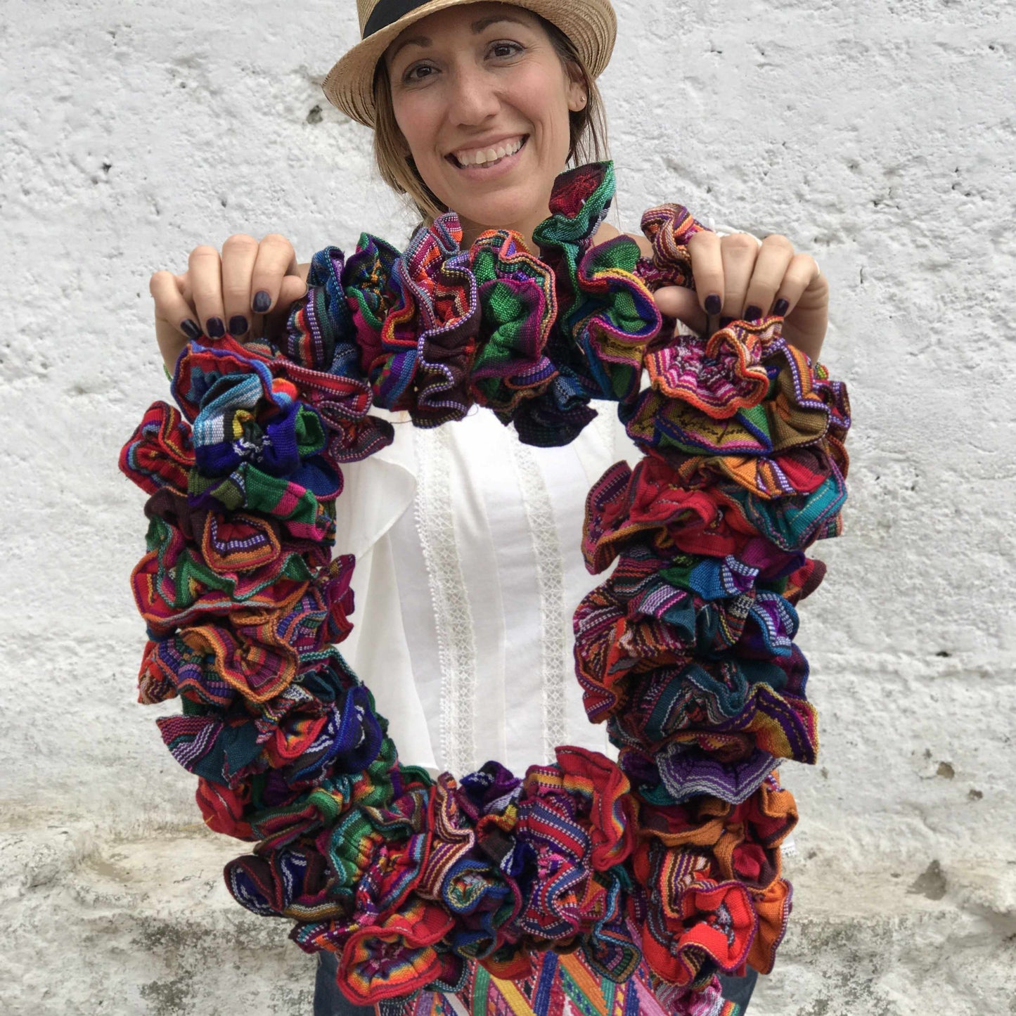 Sustainable Textile Multicolor Hair Scrunchie - Guatemala