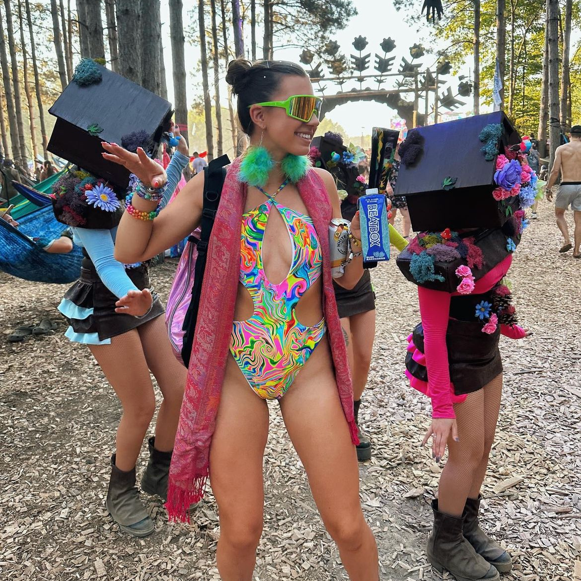 Trippin' Balls Crossed Body Suit