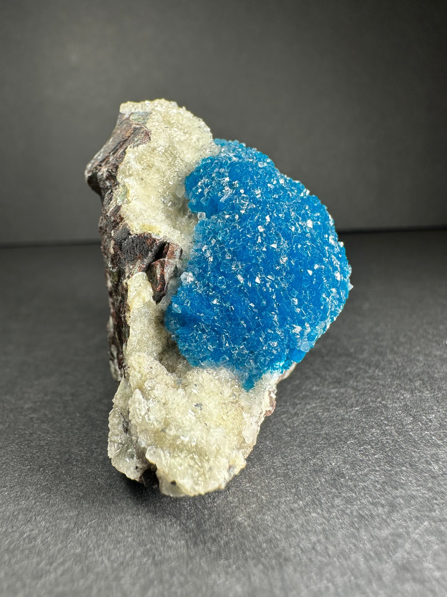 Cavansite with Stilbite on Matrix from Pune, Maharashtra, India