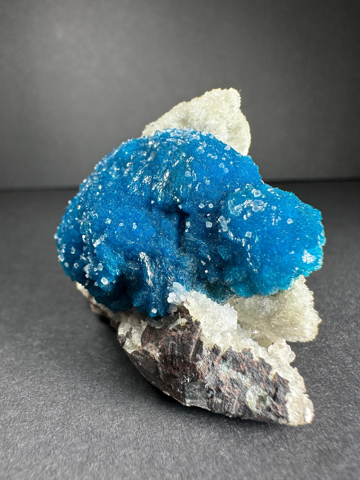 Cavansite with Stilbite on Matrix from Pune, Maharashtra, India